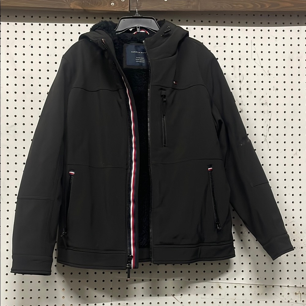 Tommy Hilfiger Black Performance Jacket with Insulation and Hood